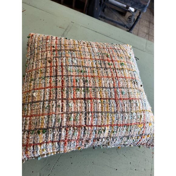 18 Inch Square Woven Acrylic Blend Bouclé Pillow - Picture 5 of 5